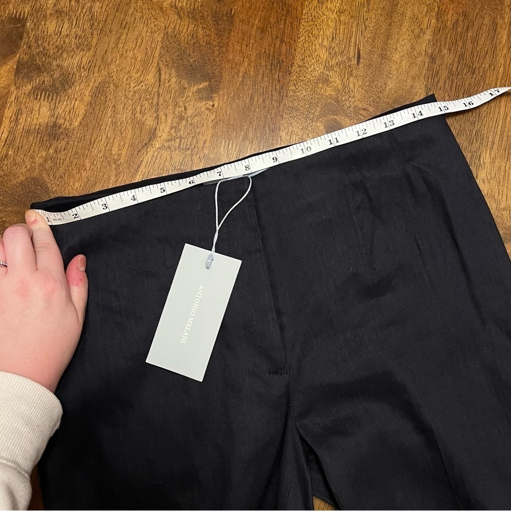 NWT Antonio Melani Kendall Linen Trouser Career Core Pants Navy Size 2 - Picture 6 of 14